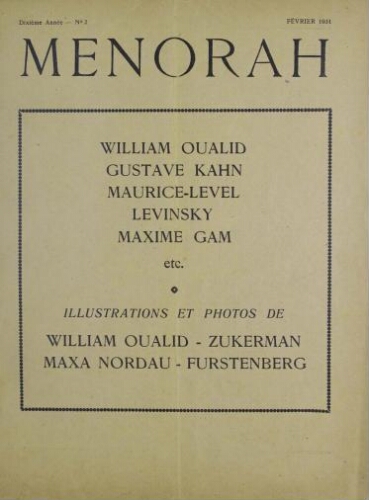 Menorah : L’Illustration Juive Vol.10 N°02 (01 févr. 1931)